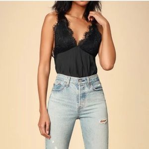 Free people lace open back bodysuit